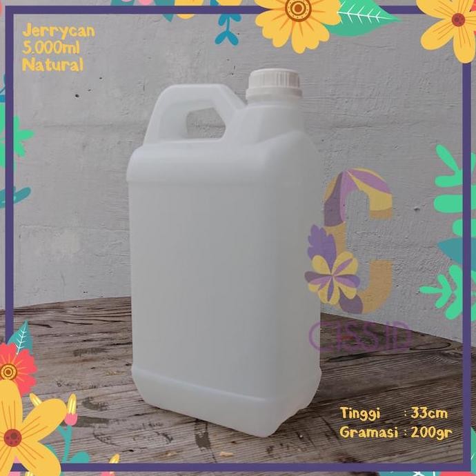JERIGEN 5 LITER BARU 5000ML 5LITER SEGEL MULUT BESAR HDPE TEBAL MURAH