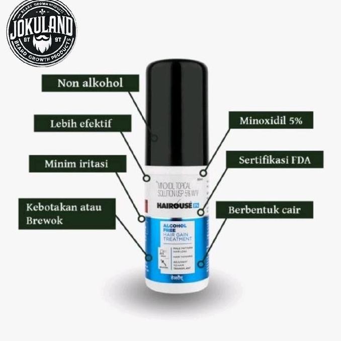 HAIROUSE MINOXIDIL 5% - NON ALKOHOL HAIROUSE ORIGINAL INDIA Menumbuhkan Brewok dan Rambut