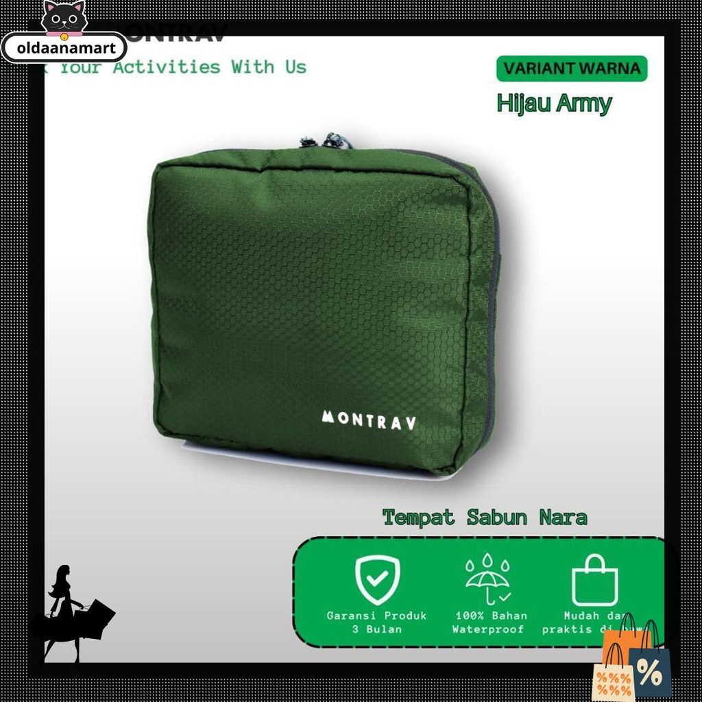 MONTRAV - Tas Tempat Sabun - Tas Alat Mandi Traveling - Nara Bigpromo