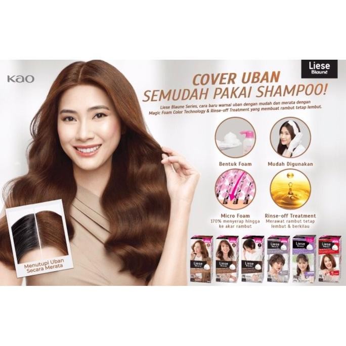 Liese Blaune Creamy Bubble Hair Color Original pewarna rambut penutup uban