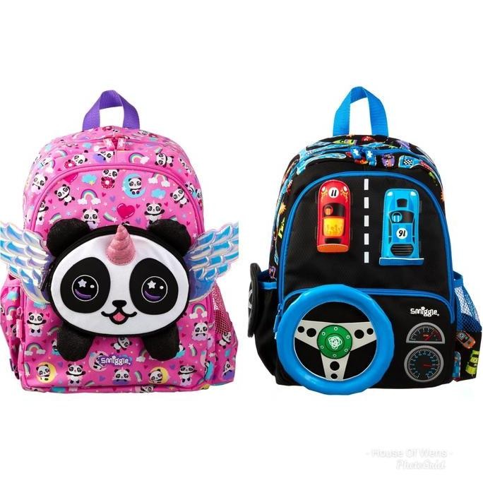 Smiggle Panda Vroom Character Backpack - Tas Junior Smiggle