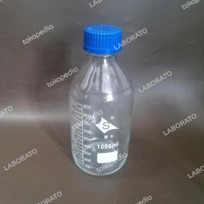 BOTOL SAMPEL 1000ML BENING LAB SAMPLE BOTTLE CLEAR 1000 ML 1L