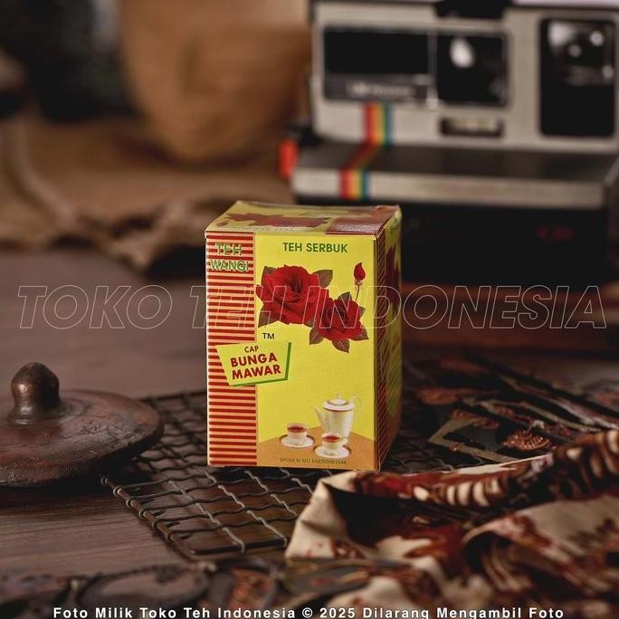 BEST SELLER TEH INDONESIA - TEH CAP BUNGA MAWAR 50GR 1 BAL (1PCS X 10) TEH BUBUK AROMA MAWAR ROSE TE