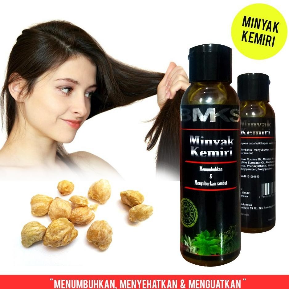 BMKS Minyak Kemiri kesehatan dan peratan rambut sehat alami atasi rambut botak rambut rontok rambut 