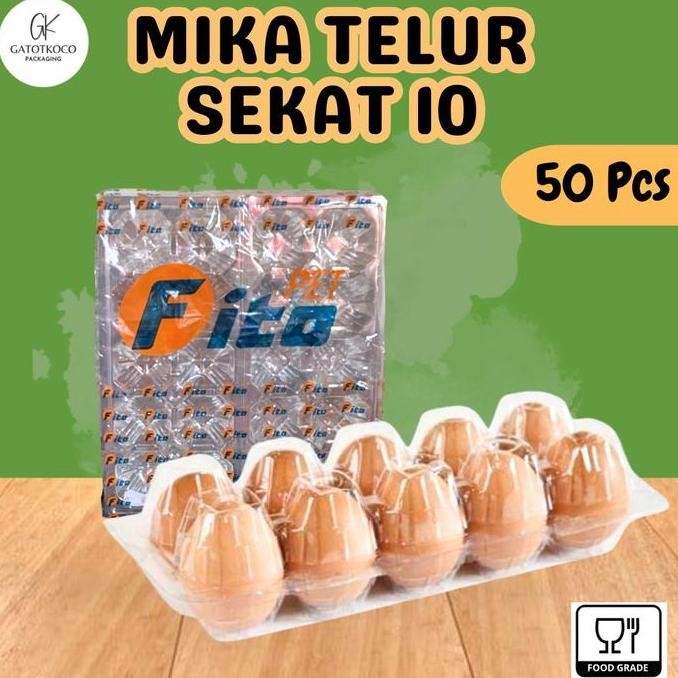 (50 Pcs) Mika Telur sekat 10/mika telur asin/mika telur isi 10/mika khusus telur tebal LAT