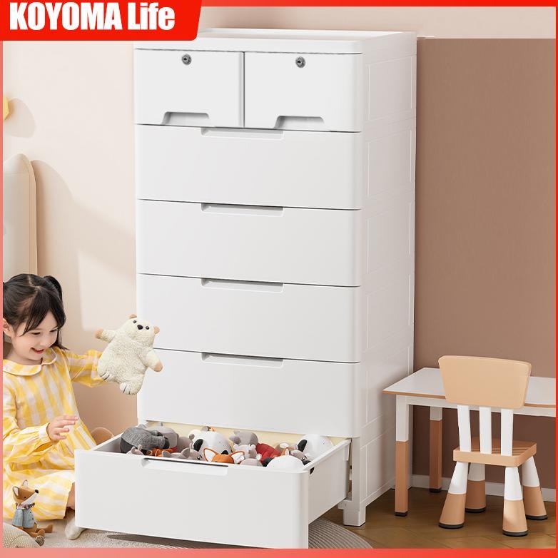 Kabinet Drawer Storage Cabinet Lemari Pakaian Plastik 5 susun Loker Plastik