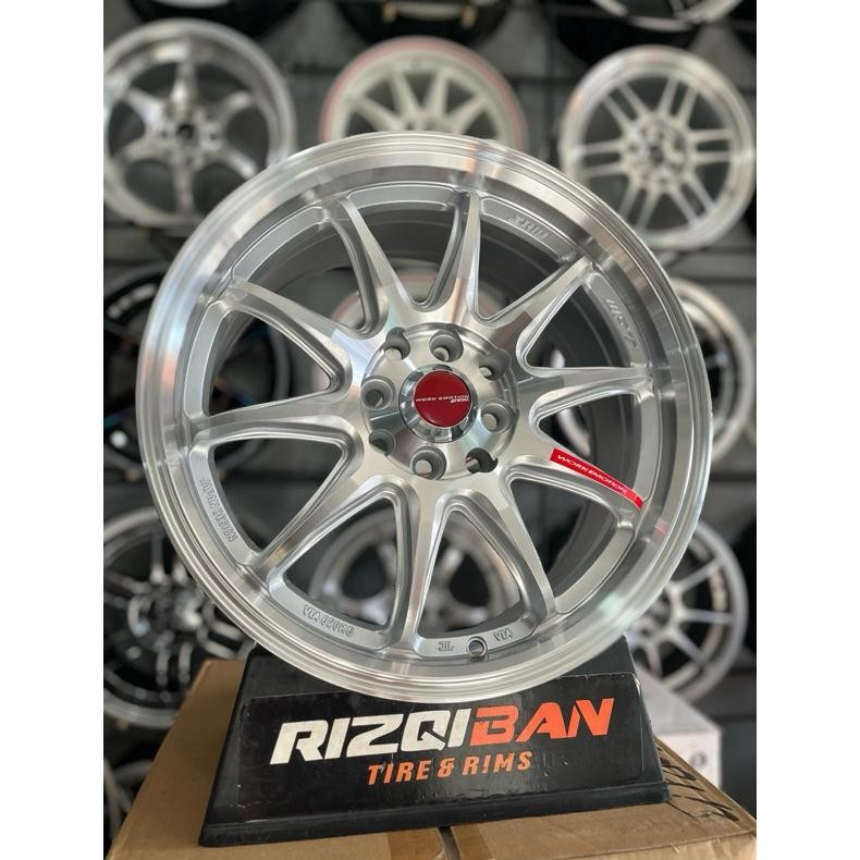 velg work zr10 r16 full polish lebar 7 et40 kondisi baru