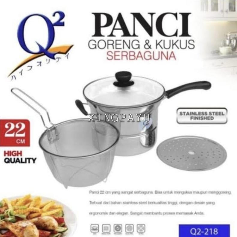 Panci Goreng Kukus Serbaguna Q2 218 Fry Steam