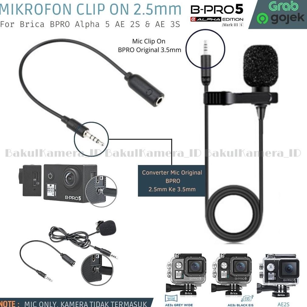 [Kecil Mikrofon Brica Bpro 5 Alpha Editon Mark 2S / Brica Bpro Ae 3S Mic External Clip On 2.5Mm Mb-2