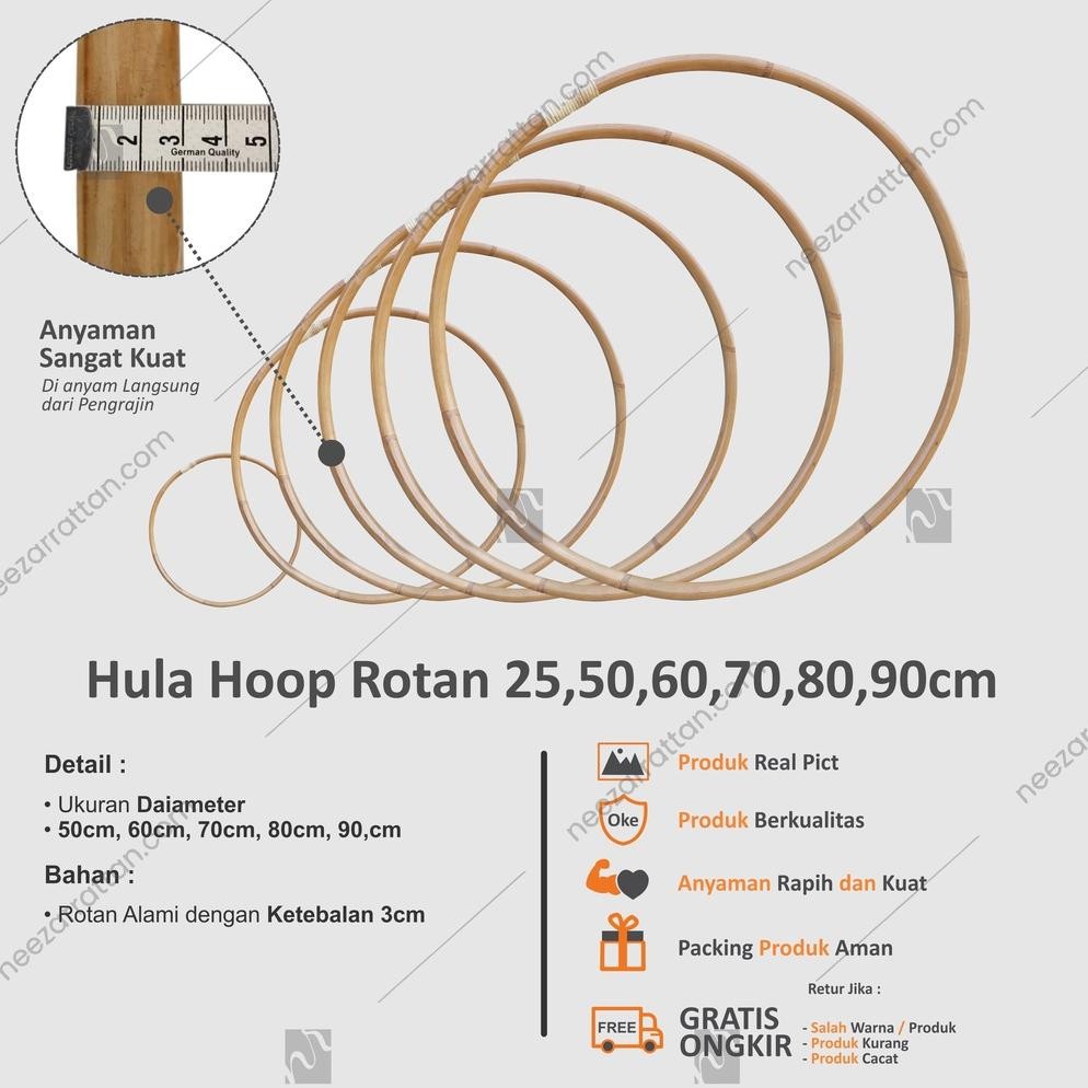 Hula Hoop hulahoop hulahop holahop Rotan 50 60 70 80 dan 90 cm