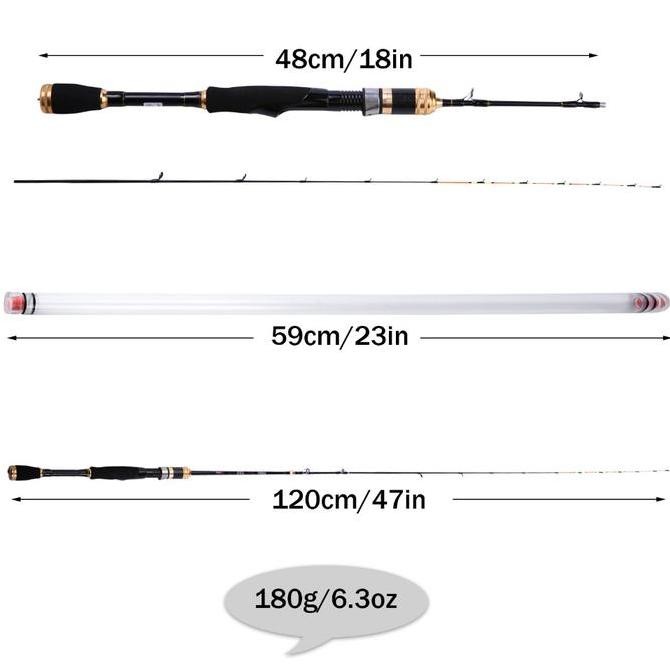 Sougayilang joran pancing udang 1.2m 2 bagian gagang pancing kayu EVA Menangani joran pancing carbon