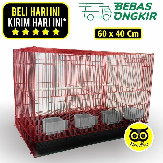 ------] Sangkar umbaran kandang sekat size 60x40x42 sangkar kotak besi burung