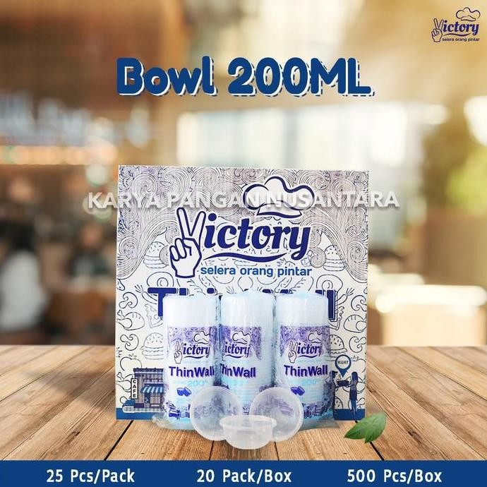 THINWALL VICTORY BOWL 200 ML CUP MANGKOK PLASTIK THIN WALL DUS 500 WAR