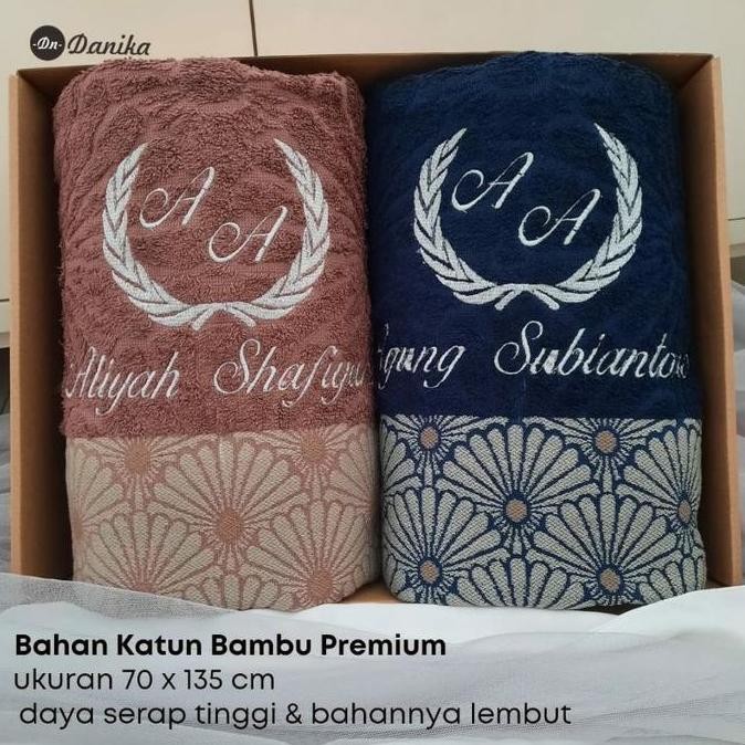 PROMO - Handuk COUPLE Danika Handuk Bordir Nama Handuk seserahan