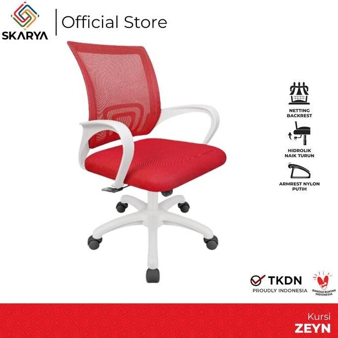 TERMURAH - Kursi Kantor Kursi Gaming Kursi jaring Kursi Staff Zeyn Merah (Baru)