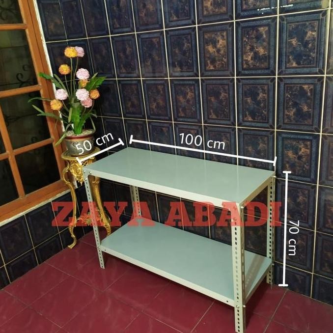 TERLARIS - Rak Besi Meja Kompor Aquarium 2 Susun Ambalan Susun 100 x 50 x 70cm