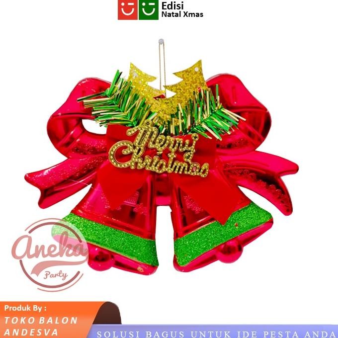 Terbaik hiasan gantung lonceng Krans pohon natal / ornamen dekorasi natal xmas /ornamen lonceng bel