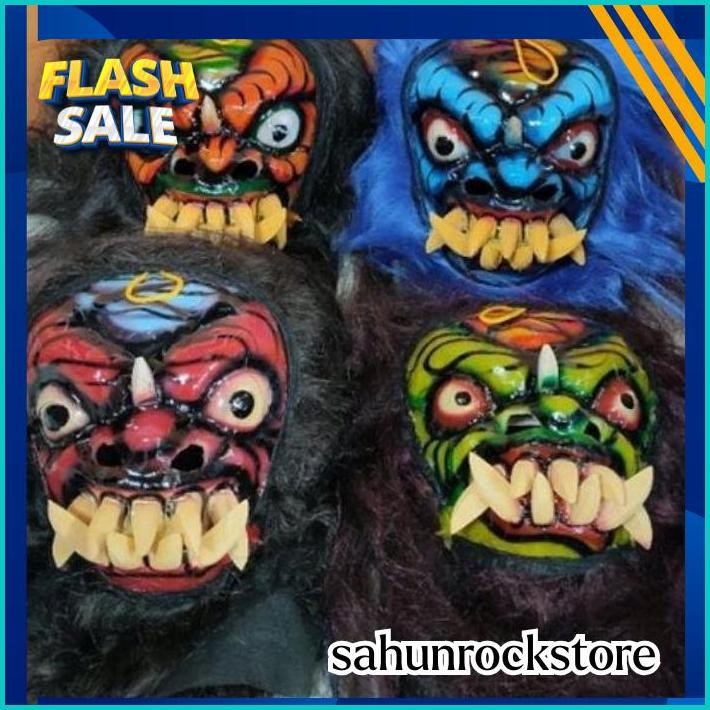 SALE Topeng Buto Gedruk Mainan Anak Seram Asli Kayu