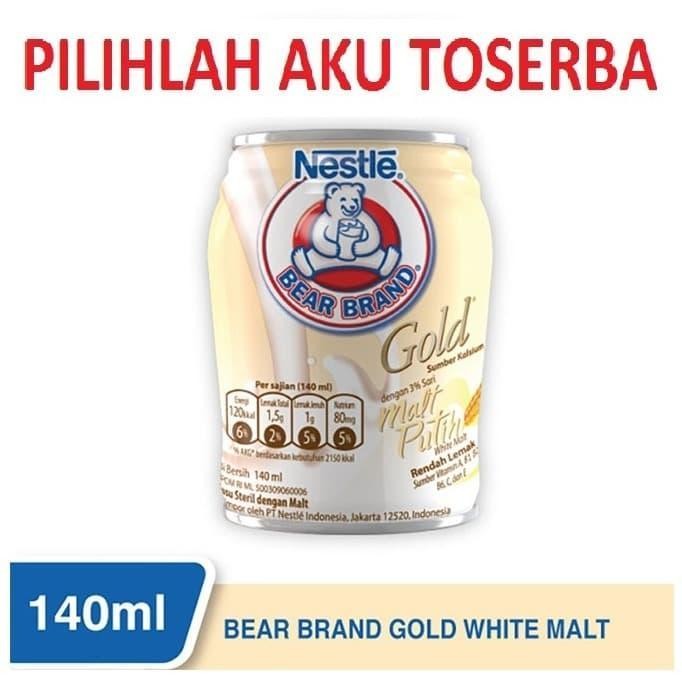 Susu Steril Beruang Bear Brand Gold White Malt - 140 Ml (1Pack Isi 24)