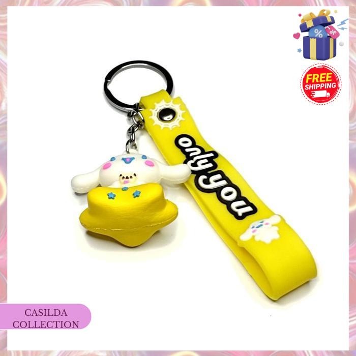 GANTUNGAN KUNCI UNIK SILICON TALI STRAP CINNAMOROLL BINTANG 1259 BEST PRODUK