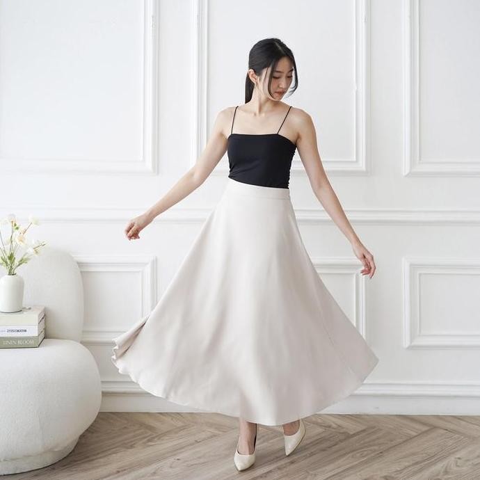 Severli FUJI Midi Maxi Skirt | Rok Kerja | Rok Wanita Korean Style Formal Casual | Rok High Waist Fl