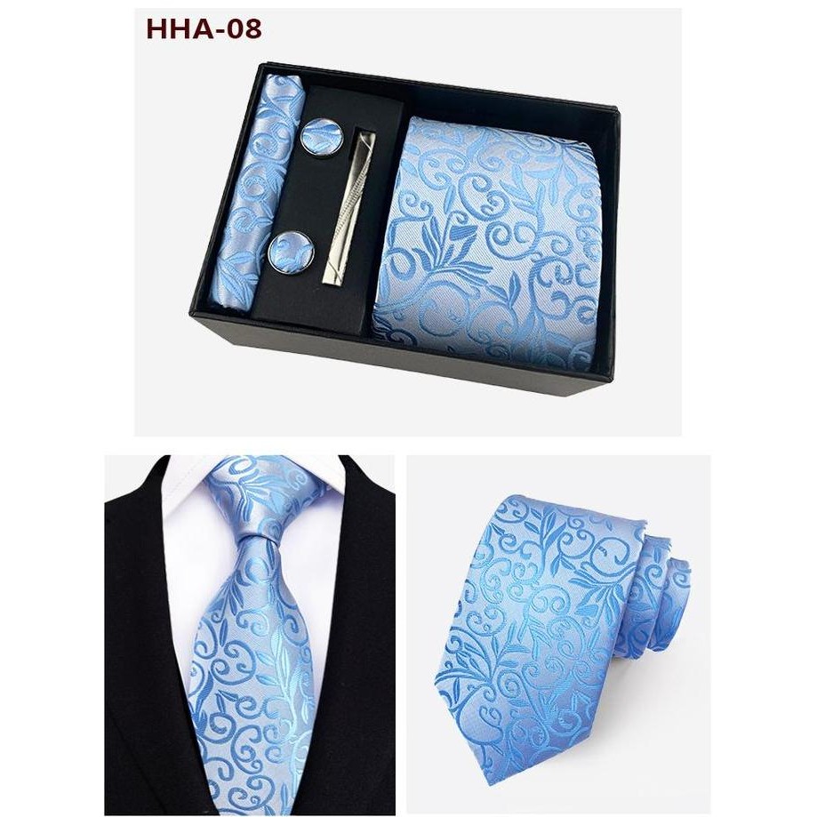 DASI SET PREMIUM GIFT SET KOTAK HARDBOX MOTIF BATIK TIE BLUE BIRU MUDA