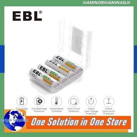 Baterai Aa Rechargeable Recharge 4Pcs 2800Mah Ebl Case Eneloop