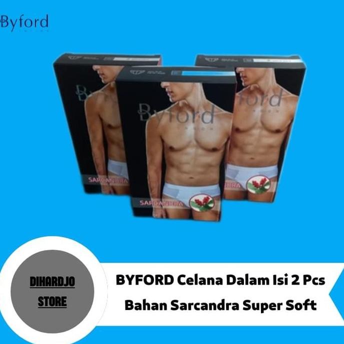 Promo BYFORD CELANA DALAM BRIEF BAHAN SARCANDRA ISI 2 PCS ANTI BAKTERIA COD