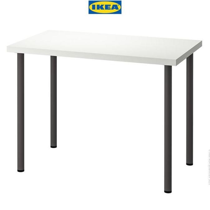 PROMO - IKEA LINNMON/ADILS Meja Minimalis Berkualitas Putih/Abu Tua 100x60 cm