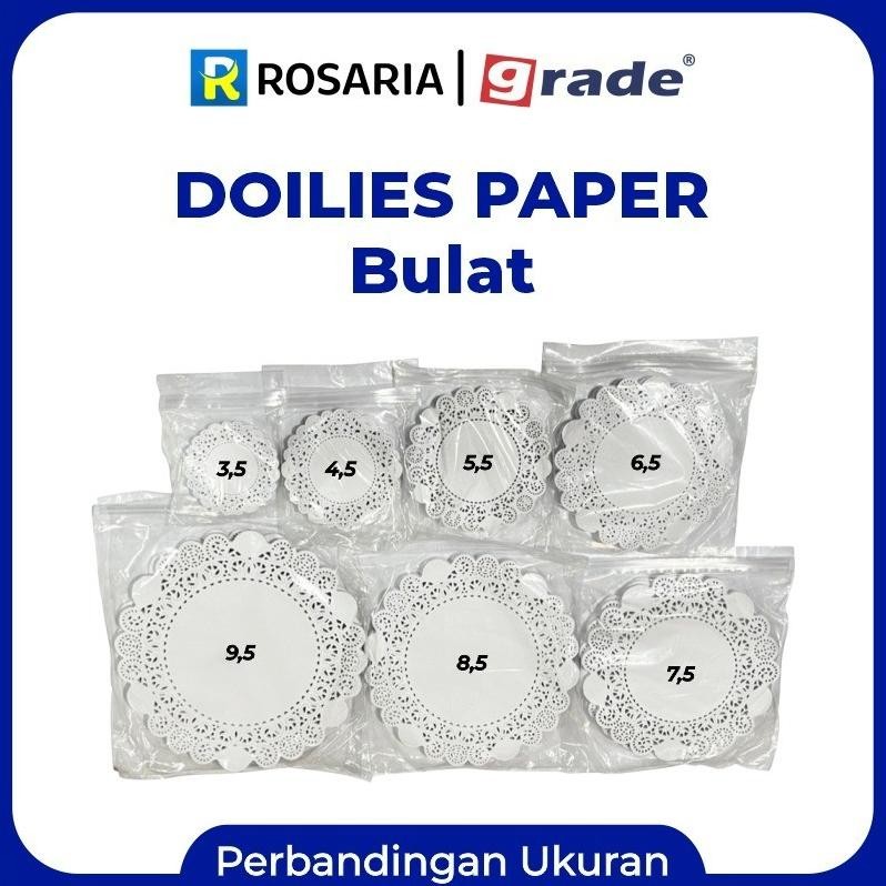 Doilies Paper 7,5 Grade Bulat Putih Alas Isi 250 Pcs Kertas Renda Tatakan Kue Doyleys Spaylater 0%