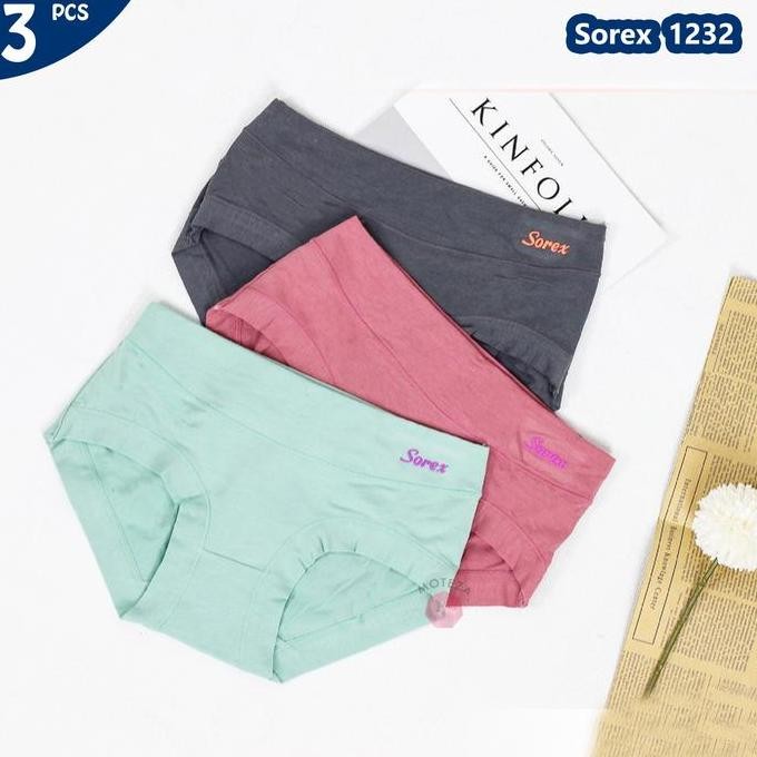 Promo CD Sorex 1232 Isi 3 Pcs Celana Dalam Wanita Dewasa Sorex 1232 Super Soft Katun COD