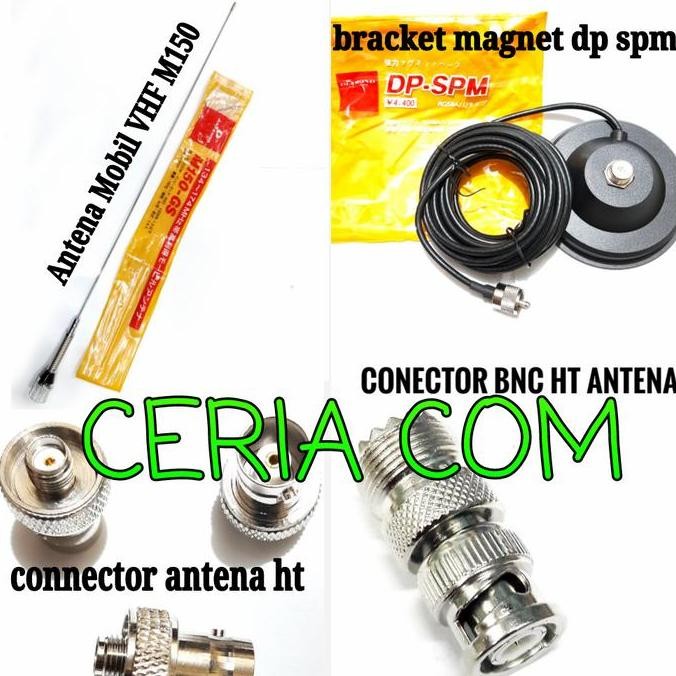 PAKET ANTENA BRACKET MOBIL TO HT VHF MOTOROLA KENWOOD ALINCO WEIRWEI