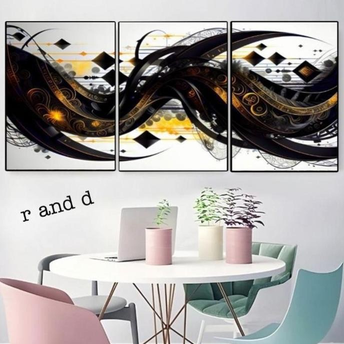 PROMO - Gambar Abstrak Dekorasi Rumah Ukuran 120x60, Hiasan dinding aesthetic lukisan abstact, Poste