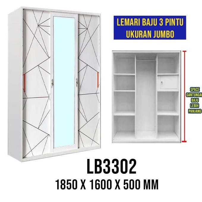 Lemari Pakaian Besi Minimalis Modern - Lemari Baju Besi