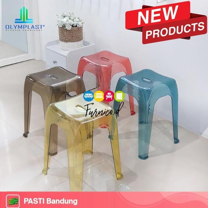 Olymplast Kursi Baso Transparan Bening / Crystal Stool / Kursi Cafe