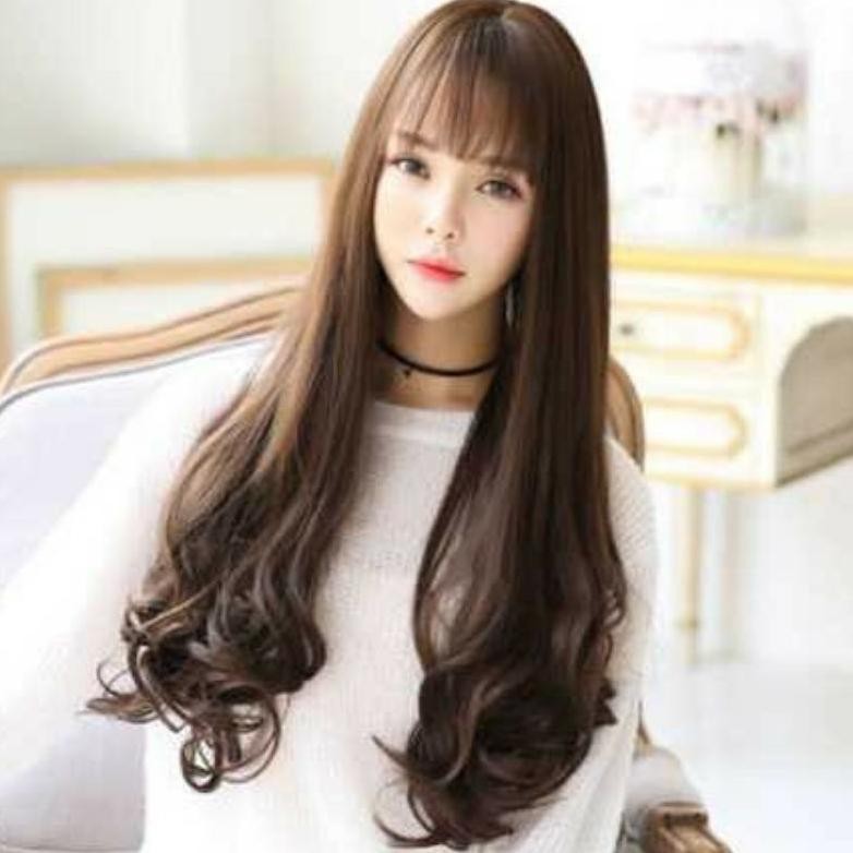 WIG-01 wig rambut palsu gelombang panjang wavy keriting wik warna gaya wiq hairclip hair clip wanita