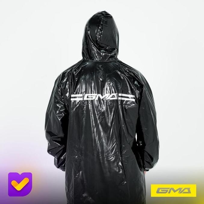 Jas Hujan Set Setelan Jaket Celana Jas Hujan Motor GMA 2 Karet PVC Rubber Berkualitas Elastis Origin