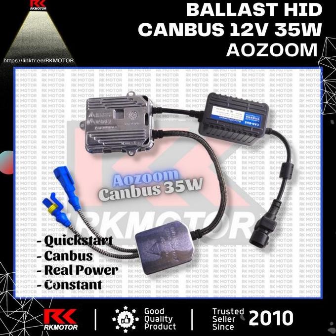 Ballast Lampu Hid Aozoom 12V 35W Canbus Quickstart Garansi