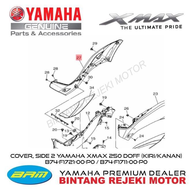 COVER, SIDE 2 XMAX 250 DOFF (KIRI/KANAN) B74-(F1721/F1711)-00-P0 Original