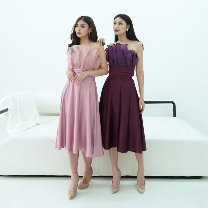 Satin Organza Byenori Top Atasan Kemben Wanita Pesta Party Kondangan