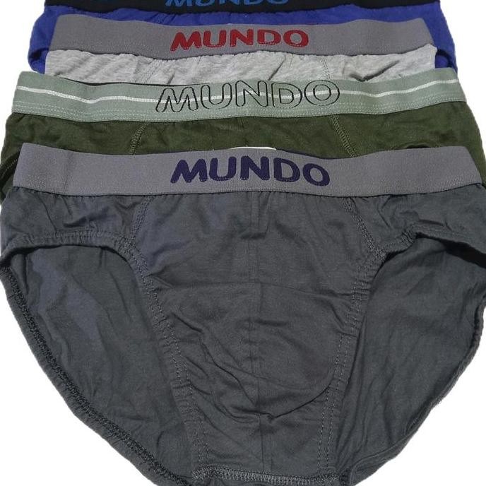 (mundo)paketan.3 PCS CELANA DALAM PRIA MUNDO BARANG STOK PABRIK HARGA Poliester Katun Celana Dalam P