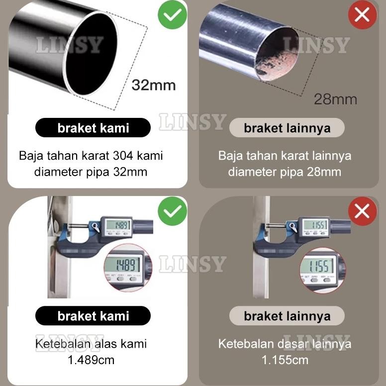 Jemuran Baju Dinding Jemuran Dinding Stainless Steel Jemuran Dinding Lipat 100/120/150/180/200CM