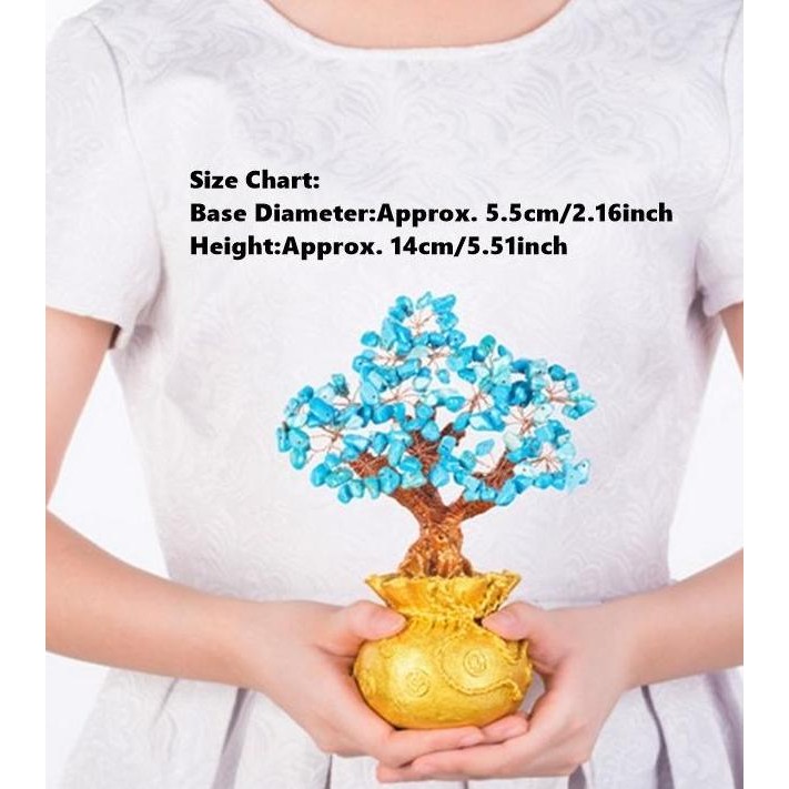 Pohon Uang Cina Emas Ingot Kristal kecil - Pembawa keberuntungan