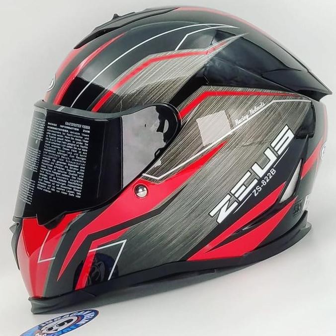 Zeus Zs822B Z822B Ao21 Black/Red Full Face