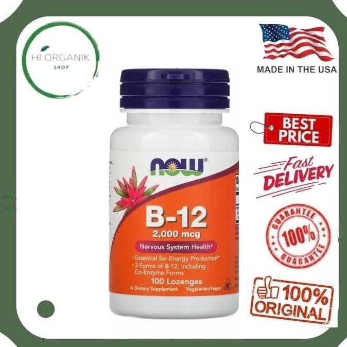Now Foods B-12 B12 2000 Mcg 100 Lozenges Vitamin B 12 B12 B-12 Original