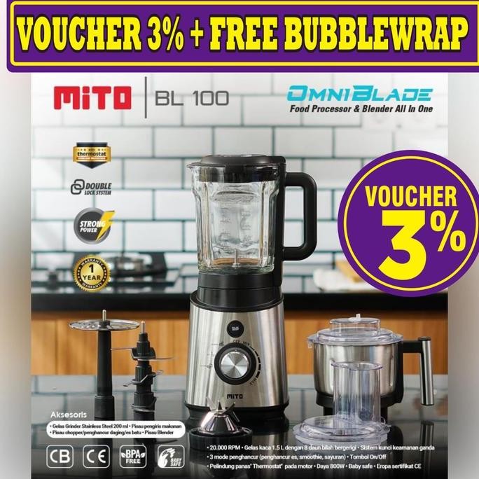 MITOCHIBA MITO FOOD PROCESSOR BL100 BL 100 OMNI BLADE GARANSI RESMI