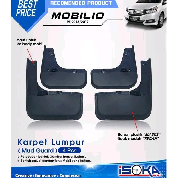 Mudguard Mud Guard Karpet Lumpur Honda Mobilio Tipe RS(Body Kit) & Tipe E/S prestige(Non bodykit) 20