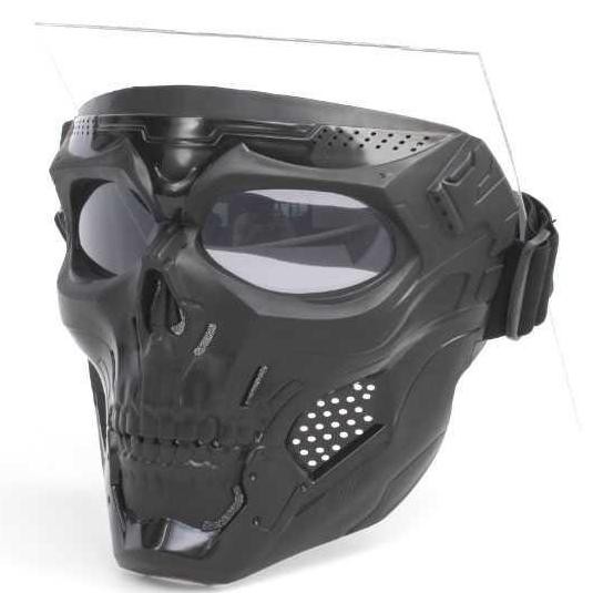 Ready To Ship Masker Motor Topeng Tengkorak Airsoft Gun Full Face Skull / Goggle Mask Masker Helm Fu
