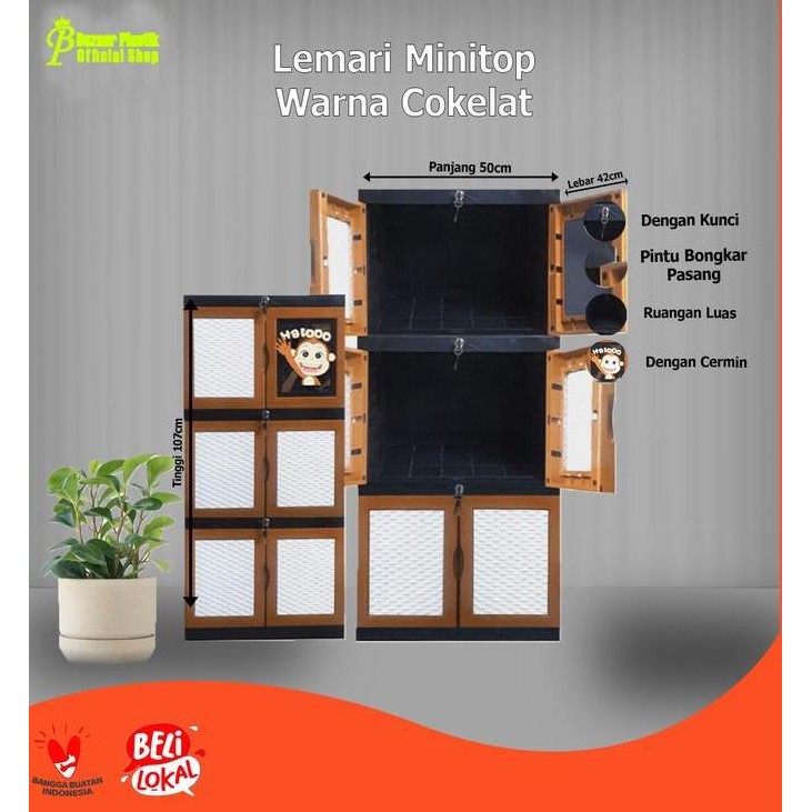 Promo Lemari Plastik Tebal / Lemari Baju Plastik / Lemari Pakaian Plastik Dengan Kunci Dan Dengan Ka