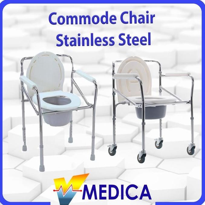 (Instant) Commode Chair Tanpa Roda / Commode Chair BeRoda / Kursi BAB ZER